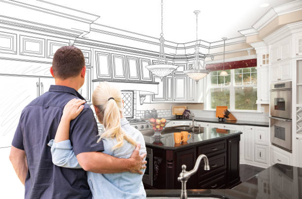 Custom kitchen cabinets installed in a Houlton home